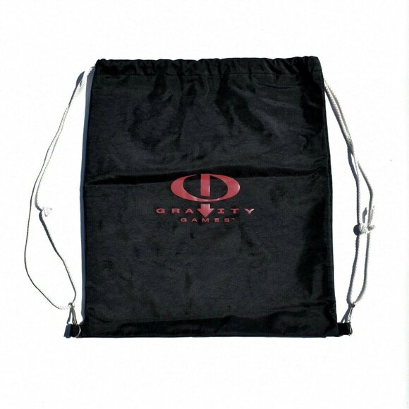 Vintage Gravity Games Drawstring Backpack Bag Black Red Logo - Picture 1 of 5